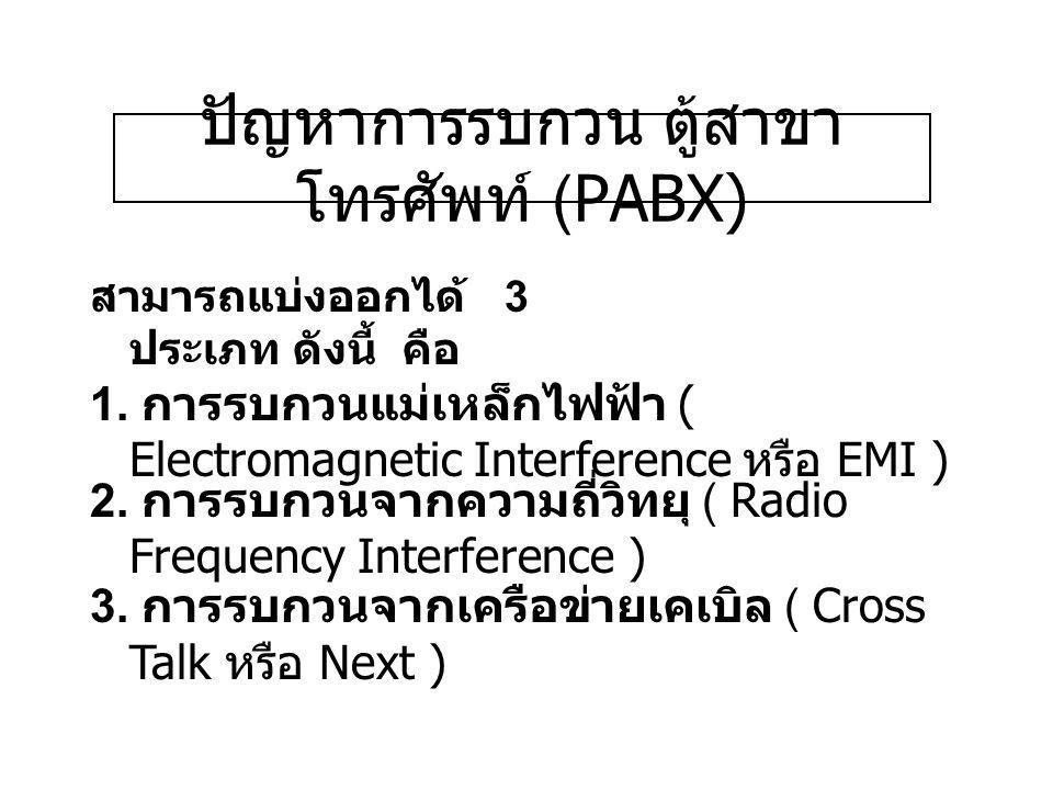 ปัญหาการรบกวน ตู้สาขาโทรศัพท์ (PABX)