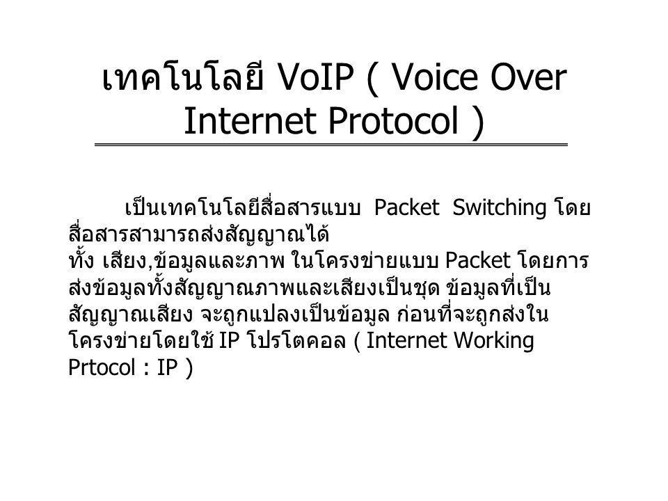 เทคโนโลยี VoIP ( Voice Over Internet Protocol )