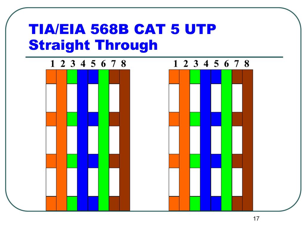 TIA/EIA 568B CAT 5 UTP Straight Through