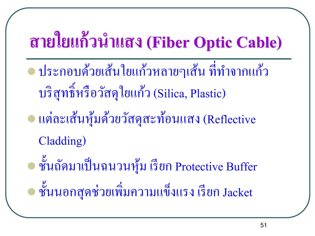 สายใยแก้วนำแสง (Fiber Optic Cable)