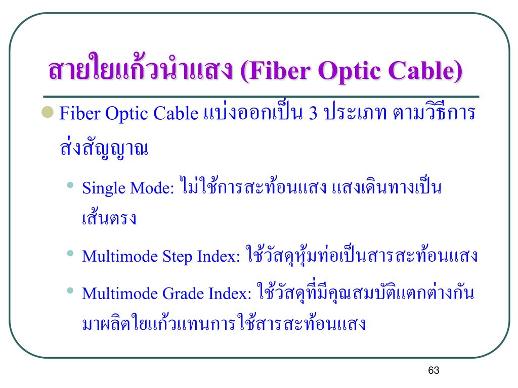 สายใยแก้วนำแสง (Fiber Optic Cable)