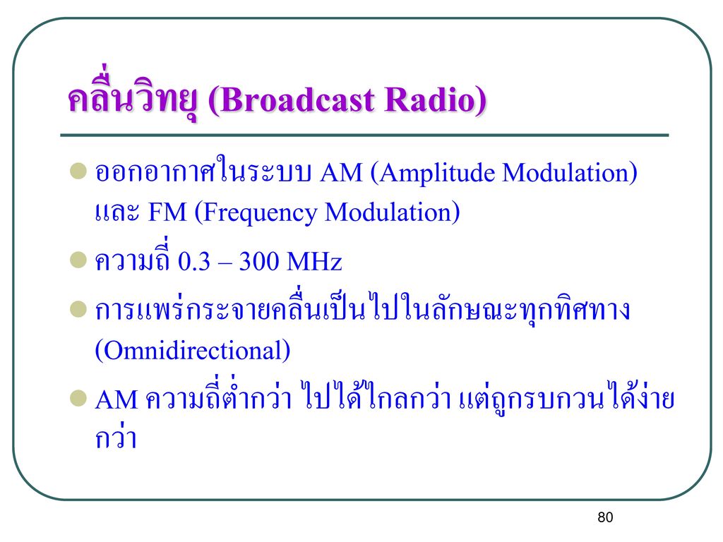 คลื่นวิทยุ (Broadcast Radio)