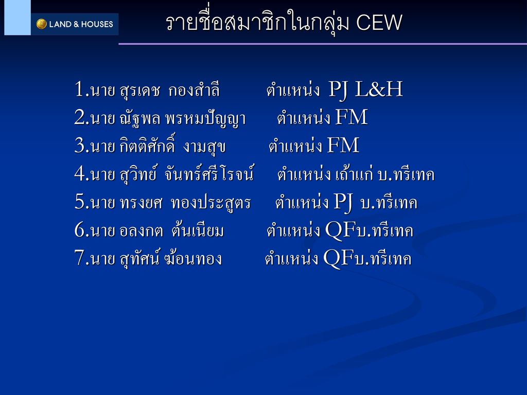 รายชื่อสมาชิกในกลุ่ม CEW