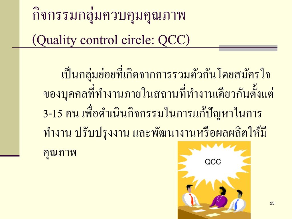 กิจกรรมกลุ่มควบคุมคุณภาพ (Quality control circle: QCC)