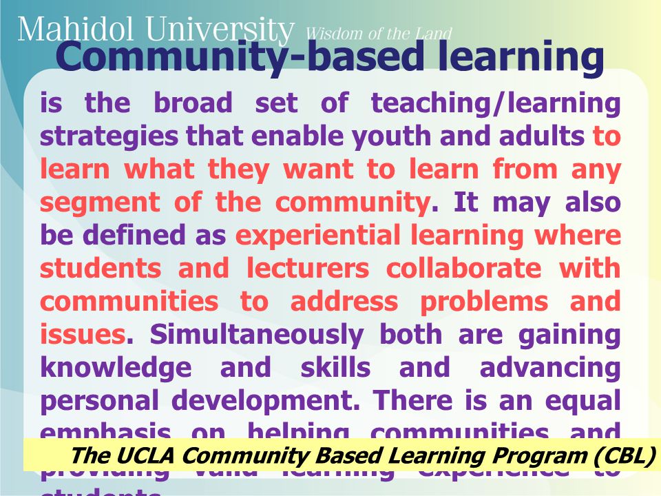 Community-based learning