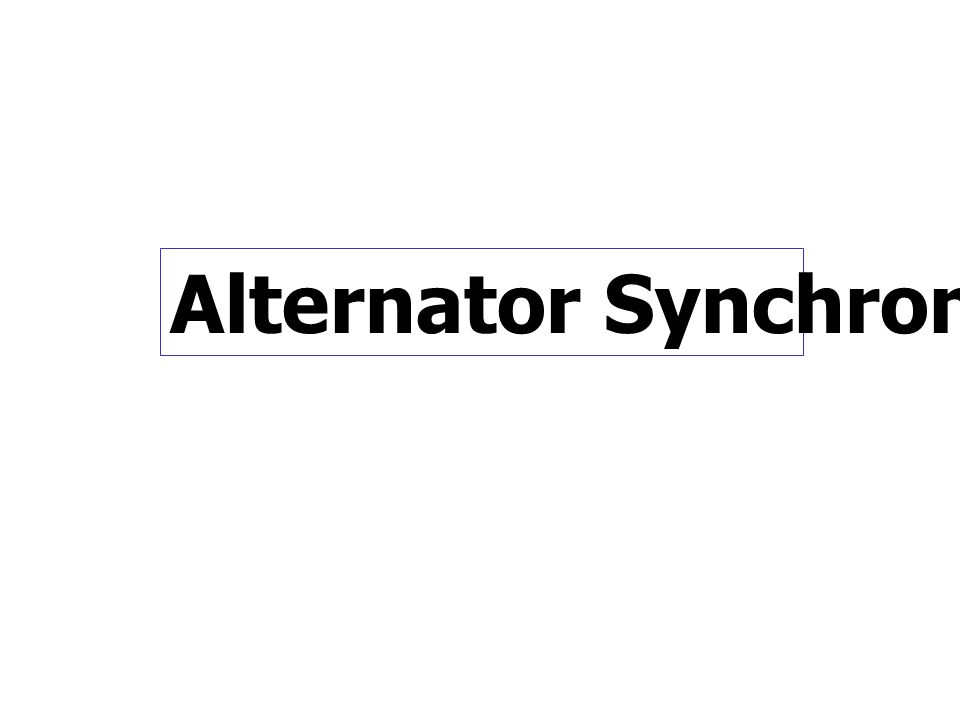 Alternator Synchronization