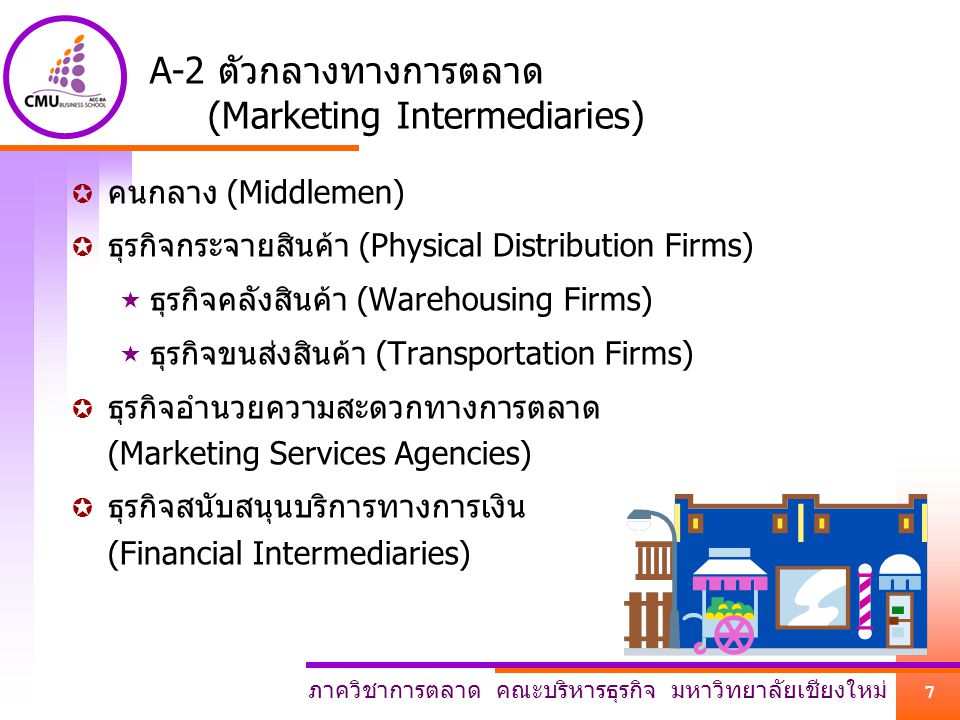 A-2 ตัวกลางทางการตลาด (Marketing Intermediaries)