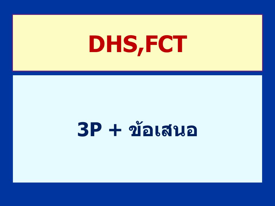 DHS,FCT 3P + ข้อเสนอ