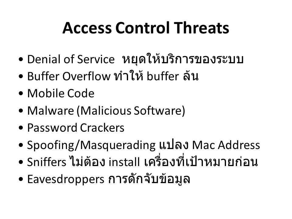 Access Control Threats