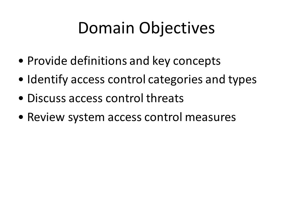Domain Objectives
