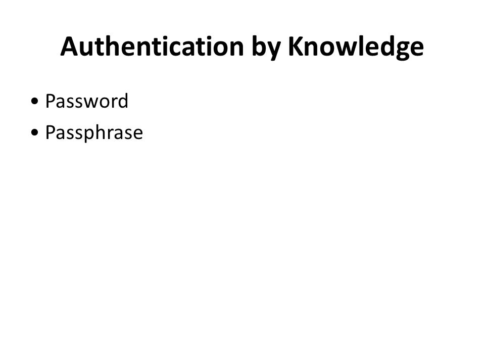 Authentication by Knowledge