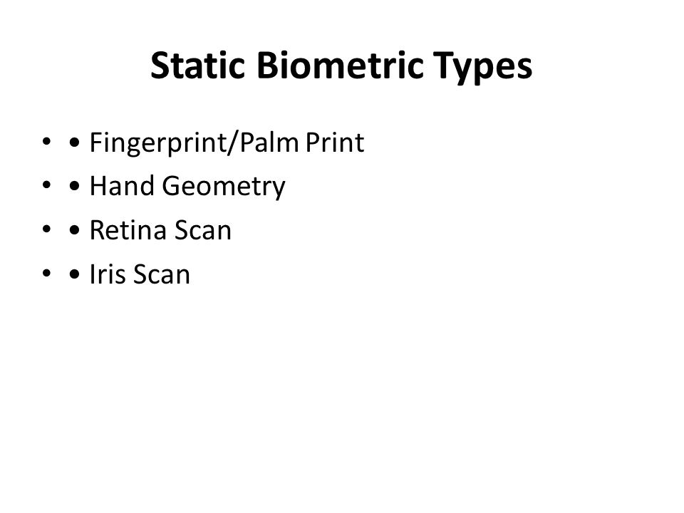 Static Biometric Types