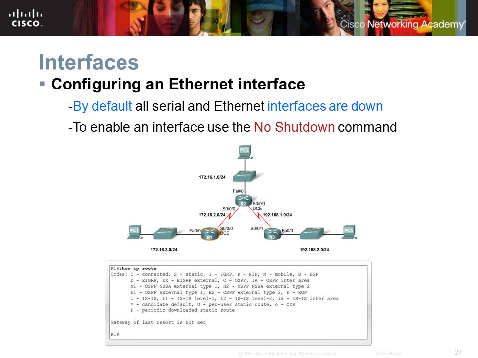 Interfaces Configuring an Ethernet interface