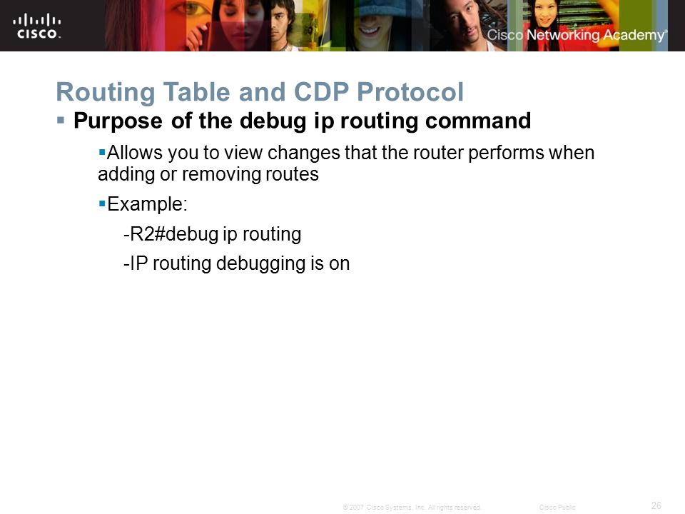 Routing Table and CDP Protocol