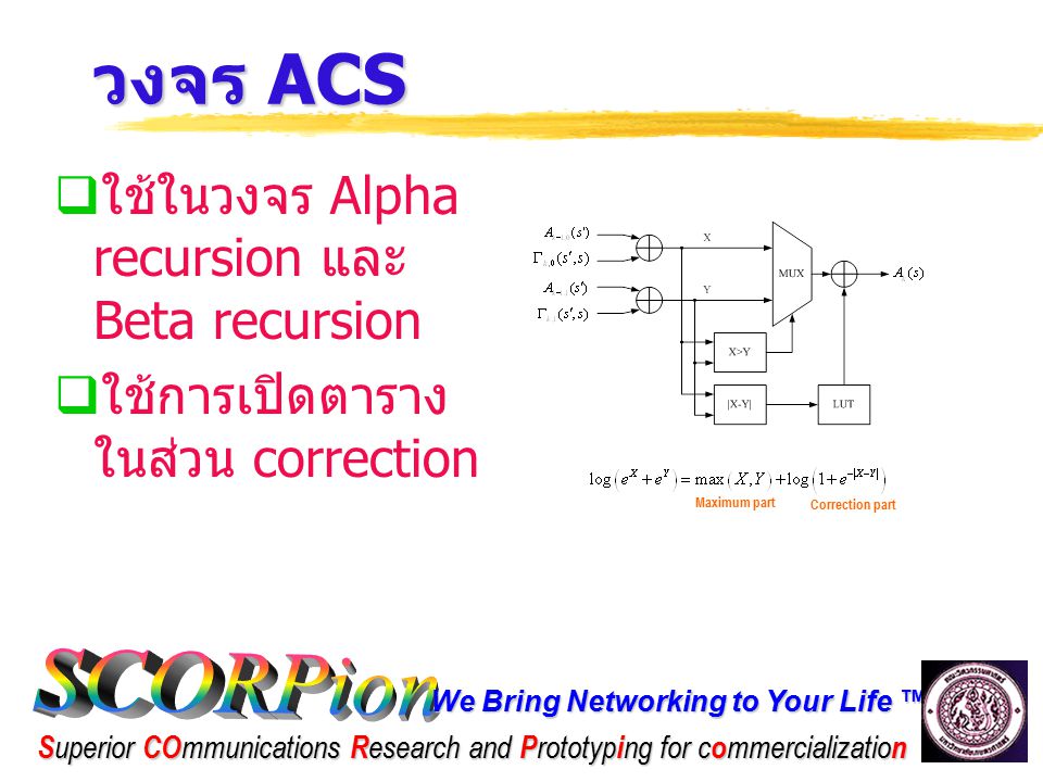 วงจร ACS ใช้ในวงจร Alpha recursion และ Beta recursion