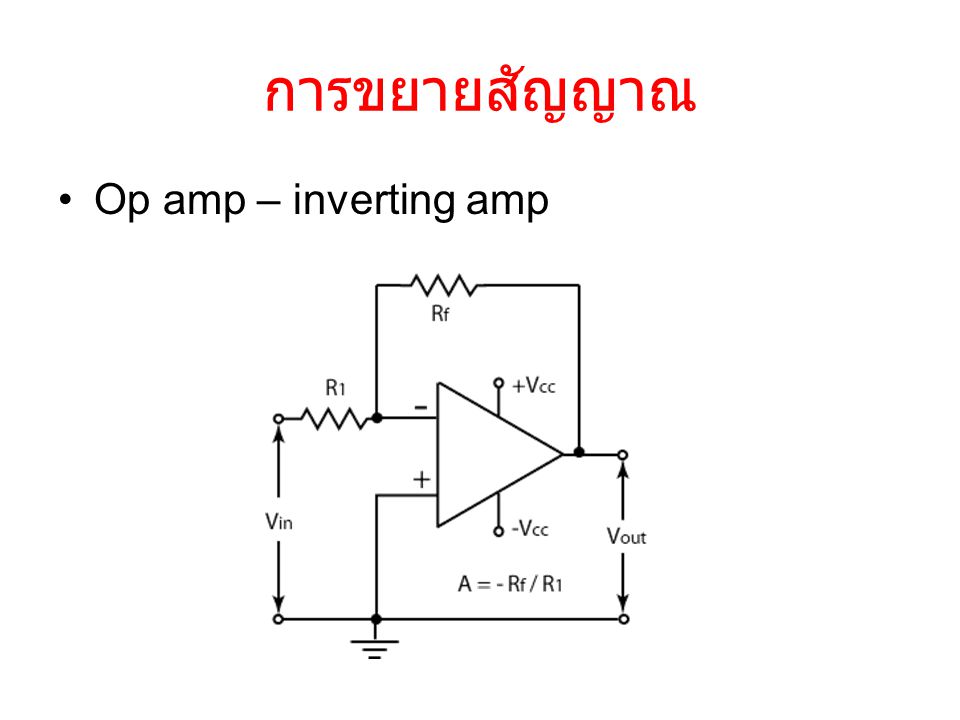 การขยายสัญญาณ Op amp – inverting amp
