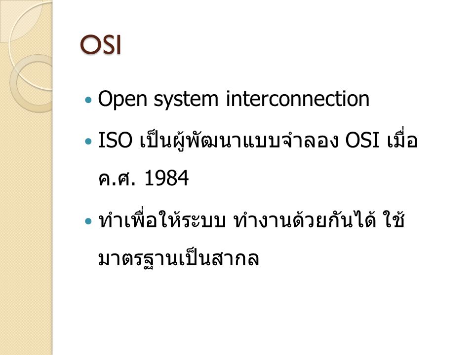 OSI Open system interconnection