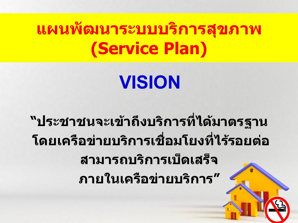 VISION แผนพัฒนาระบบบริการสุขภาพ (Service Plan)