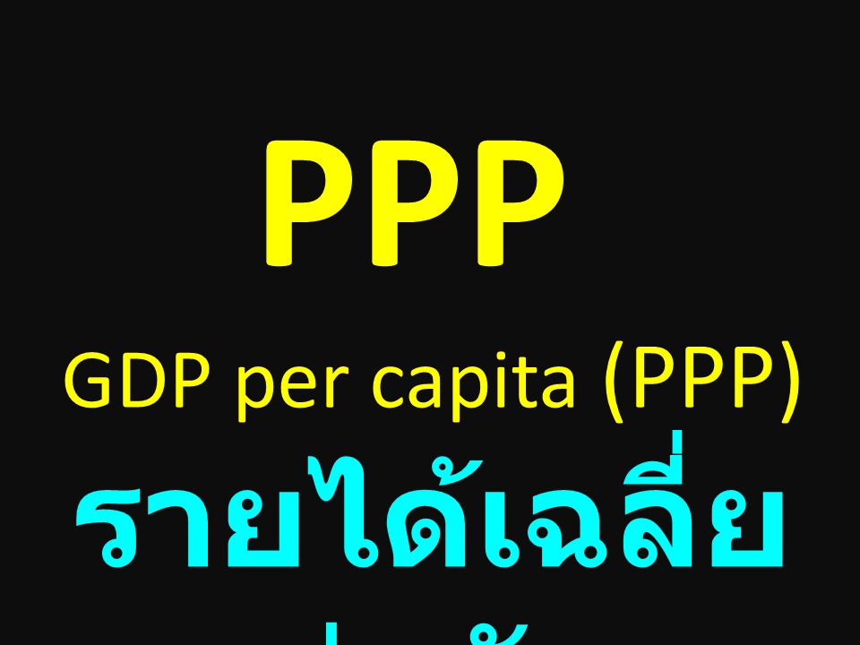 PPP GDP per capita (PPP) รายได้เฉลี่ยต่อหัว